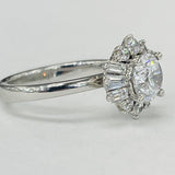 Romance - Elegant Baghuette And Round Halo Setting