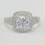 Romance - Split Hank Pave Halo Diamond Setting