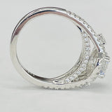 Romance - Three Stone Detailed Daimond Setting With Halo
