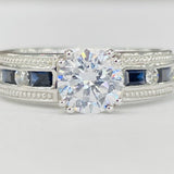 Romance - Simple Sapphire And Diamond Channel Set Setting