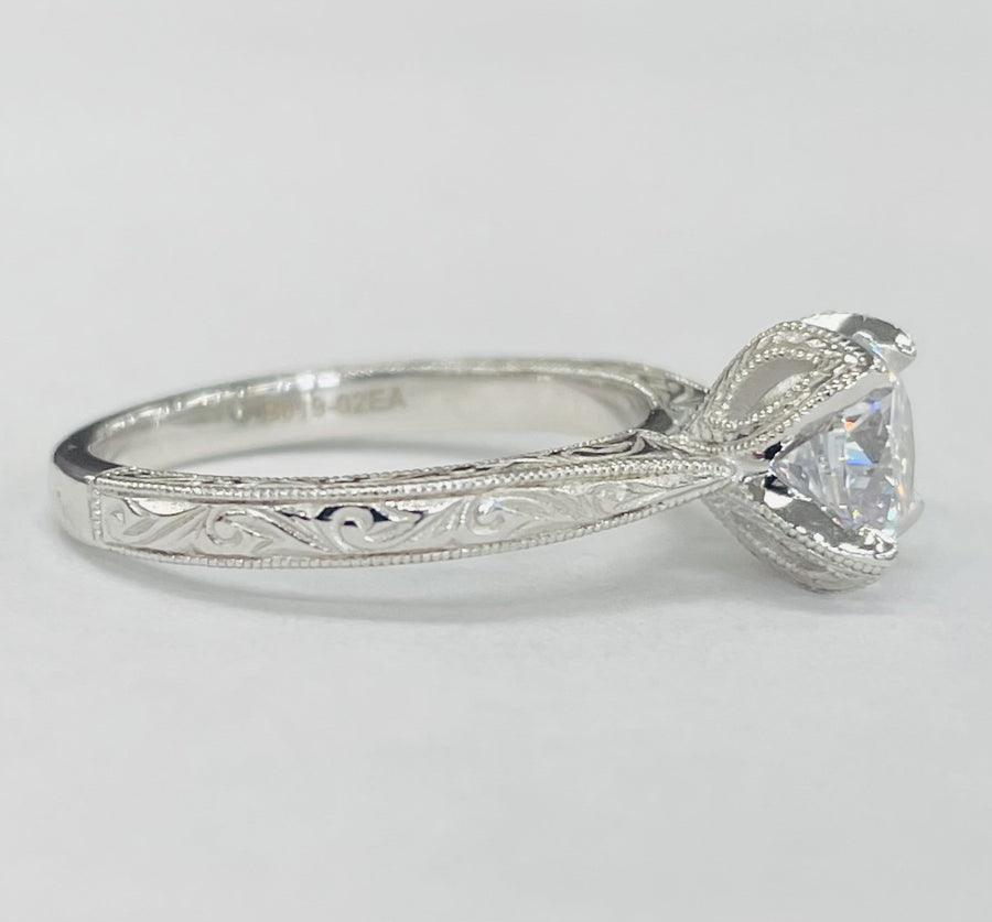Noam Carver - Vintage Inspired Floral Solitare Setting