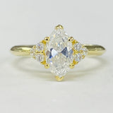 Noam Carver R060-01A Marquise Diamond Engagement Ring – 14K/18K Gold or Platinum, Sidestone Design