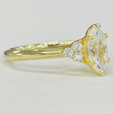 Noam Carver R060-01A Marquise Diamond Engagement Ring – 14K/18K Gold or Platinum, Sidestone Design