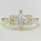 Noam Carver B362-01A Modern Princess Halo Engagement Ring – 14K White Gold, Diamond Accents