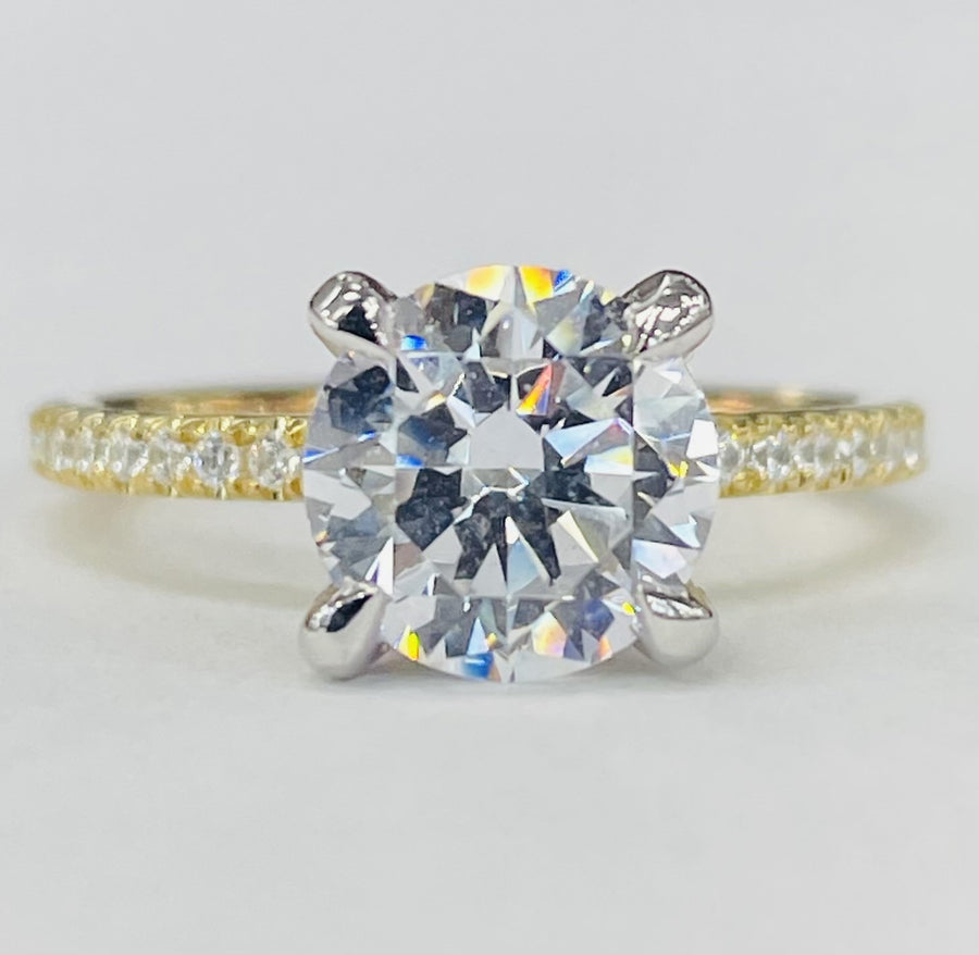 Noam Carver Diamond Engagement Ring with Diamond Detail Setting – B372-01A