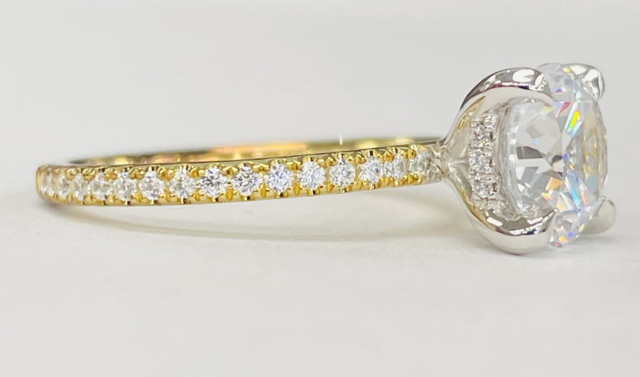Noam Carver Diamond Engagement Ring with Diamond Detail Setting – B372-01A