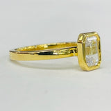 Noam Carver B095-03A Bezel-Set Emerald Cut Engagement Ring – Customizable in 14K/18K Gold or Platinum