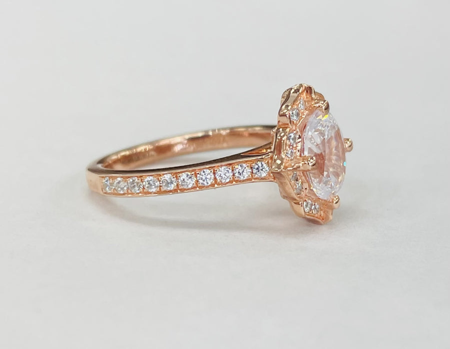 Noam Carver R031-02A Vintage Oval Halo Diamond Engagement Ring