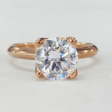 Noam Carver B027-03A – Solitaire Engagement Ring with Diamond Detail, 14K/18K Gold or Platinum