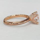 Noam Carver B027-03A – Solitaire Engagement Ring with Diamond Detail, 14K/18K Gold or Platinum