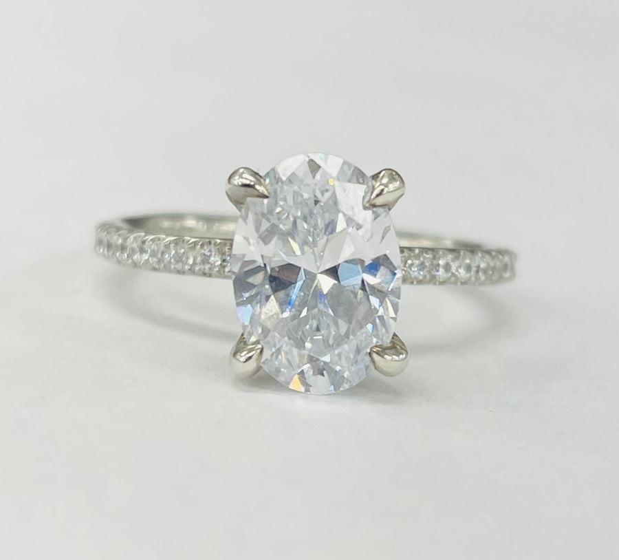 Noam Carver - Oval Hidden Halo Accented Diamond Setting