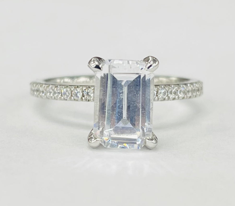 Noam Carver - Emerald Cut Hidden Halo Diamond Setting