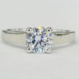 Noam Carver B006-03A – Modern Solitaire Engagement Ring, Round Diamond Setting, 14K/18K Gold or Platinum