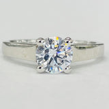 Noam Carver B006-03A – Modern Solitaire Engagement Ring, Round Diamond Setting, 14K/18K Gold or Platinum