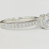 Noam Carver R059-01A Diamond Engagement Ring – 14K Gold, Peek-A-Boo Halo Setting