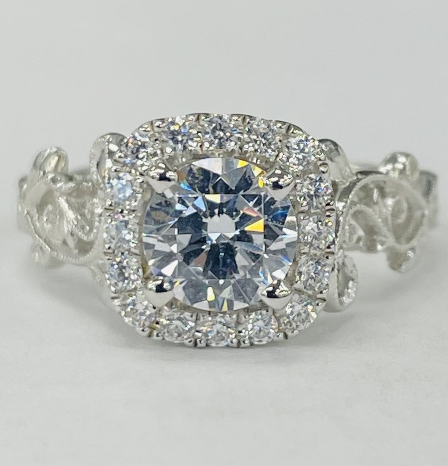 Noam Carver - Large Floral Halo Diamond Setting