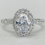 Noam Carver B189-01A Oval Diamond Halo Engagement Ring – Customizable in 14K/18K Gold or Platinum
