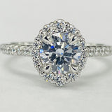 Noam Carver B521-01A – Halo Diamond Engagement Ring, 14K White Gold