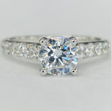 Noam Carver B519-01A Engagement Ring – 14K/18K Gold, Round Center Setting with Diamond Accents