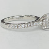 Noam Carver B354-01A – Oval Hidden Halo Diamond Engagement Ring, 14K White Gold with Pavé Accents