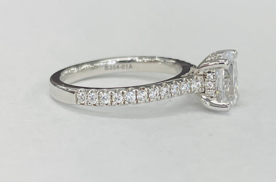 Noam Carver B354-01A Oval Diamond Peek-A-Boo Halo Engagement Ring