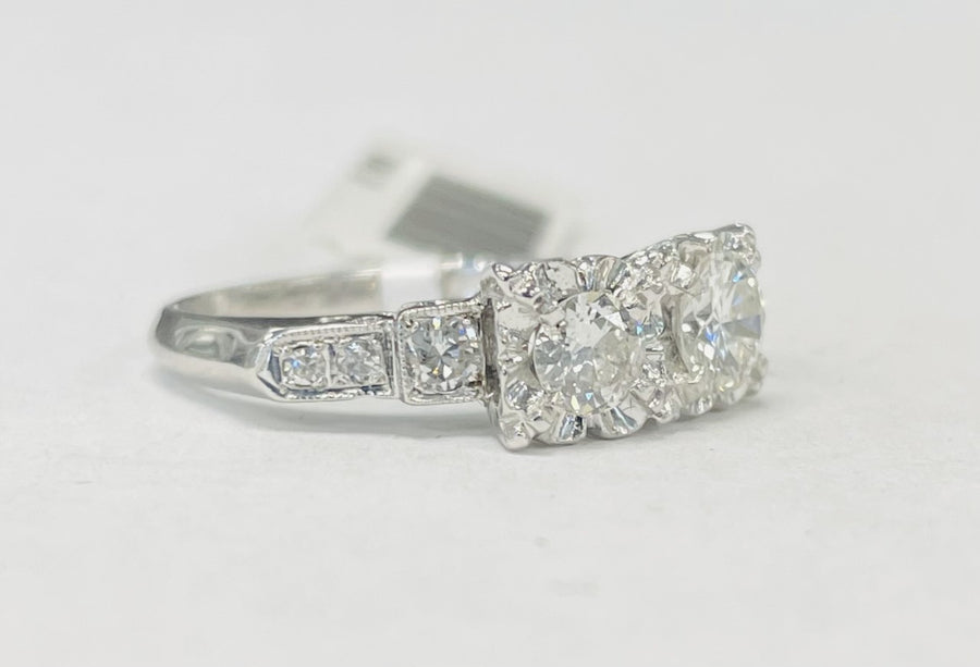 Vintage Two Stone Diamond Ring