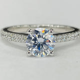 Noam Carver R046-01A – Classic Round Diamond Engagement Ring, 14K White Gold