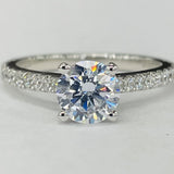Noam Carver R046-01A – Classic Round Diamond Engagement Ring, 14K White Gold