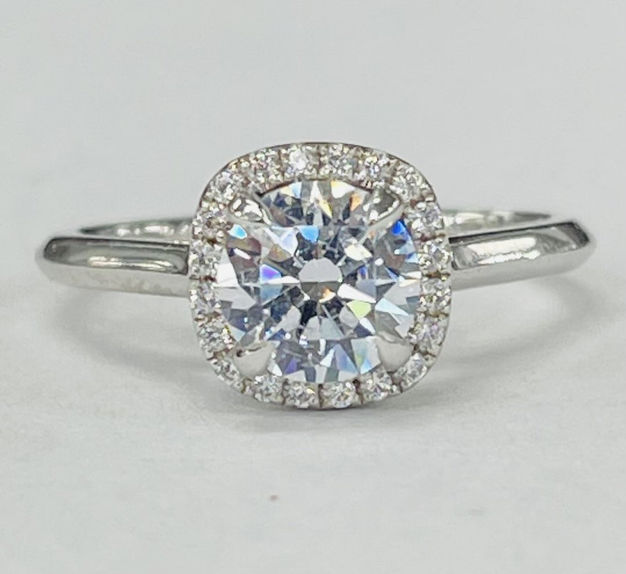 Noam Carver - Cushion Halo Solitare Setting