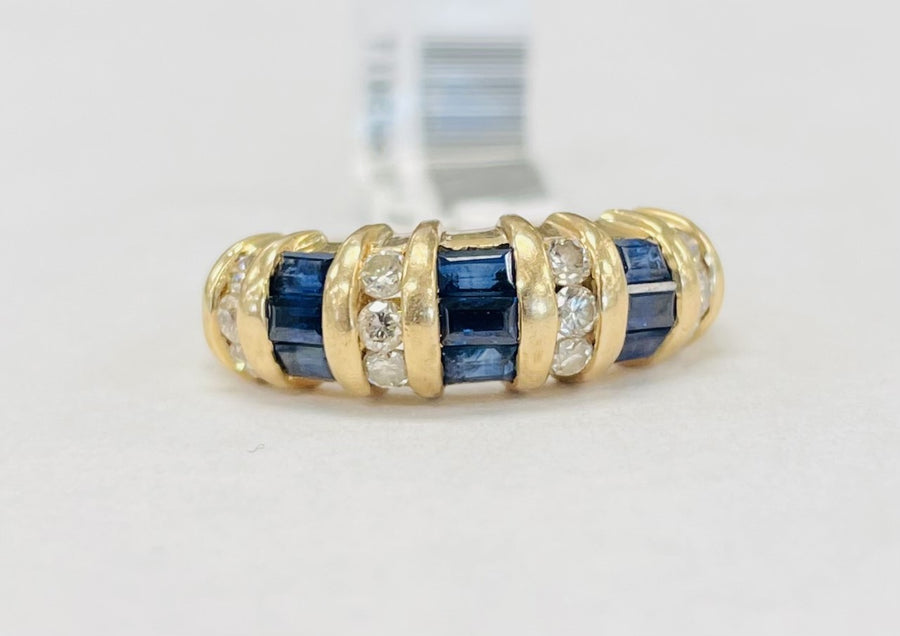 Vintage Sapphire And Diamond Fashion Band