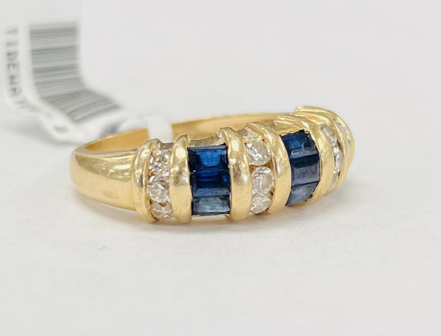 Vintage Sapphire And Diamond Fashion Band