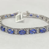 18KT White Gold Daimond & Tanzanite Bracelet