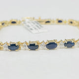 5CTW Yellow Gold Sapphire Tennis Bracelet