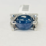 Platinum Golden Gate Bridge Daimond And Star Sapphire Ring