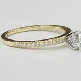 Venetti 14KT Yellow Gold Tidewater Diamond Classic Solitaire Ring – 1/2CT Round Brilliant Center with Accents