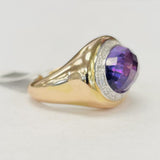 Estate Amthyst And Diamond Fashion Ring