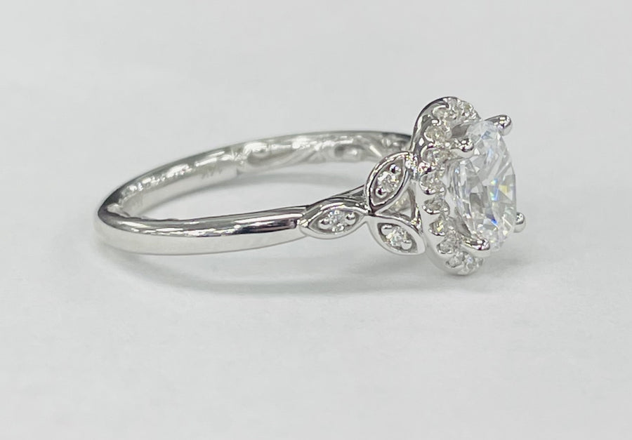 ArtCarved - Floral Inspired Halo Diamond Setting