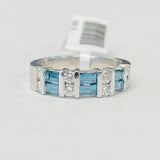 Estate Blue An White Diamond Band