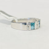 Estate Blue An White Diamond Band