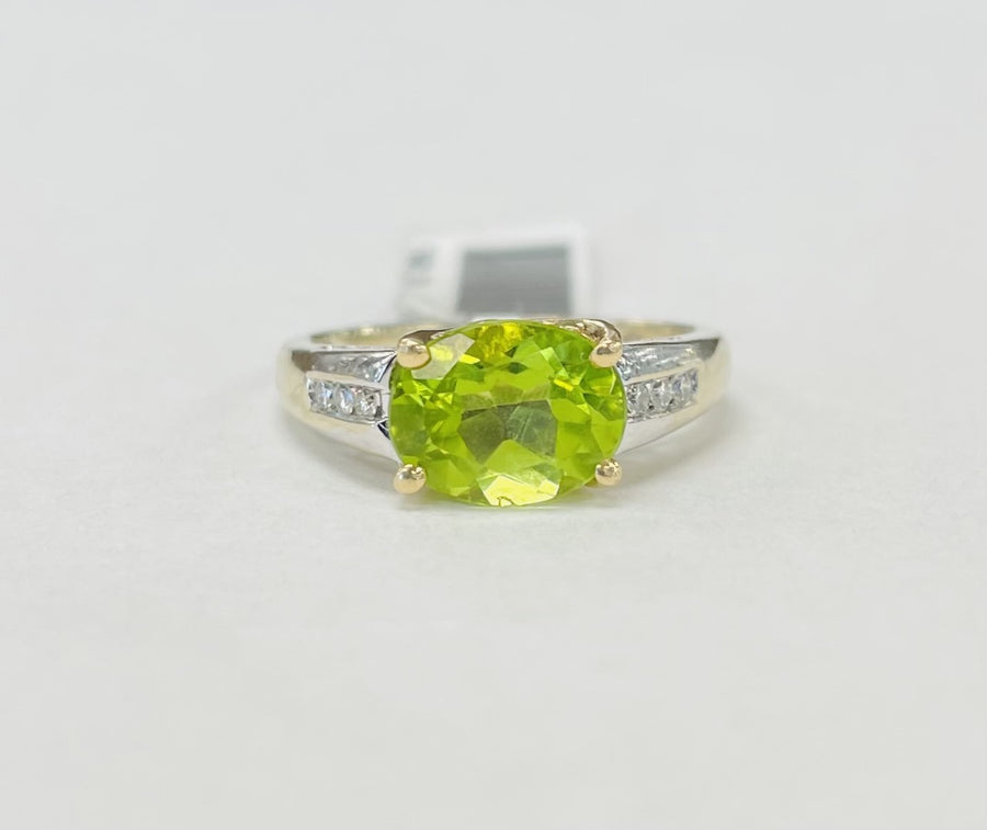 Estate East West Set Peridot Ring