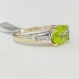 Estate East West Set Peridot Ring
