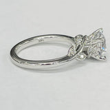 Artcarved Bridal Mounted with CZ Center Contemporary Floral Solitaire Engagement Ring Lilac 14K