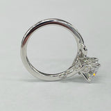 Artcarved Bridal Mounted with CZ Center Contemporary Floral Solitaire Engagement Ring Lilac 14K