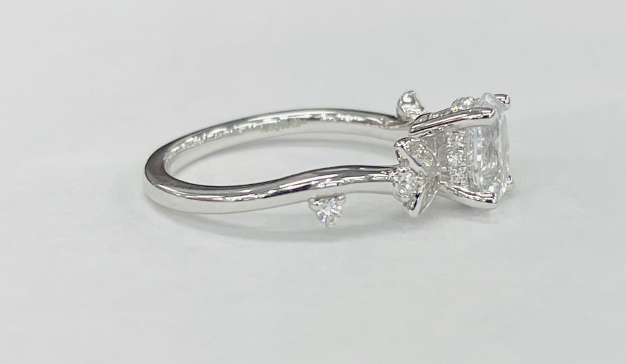 ArtCarved - Floral Hidden Halo Diamond Setting