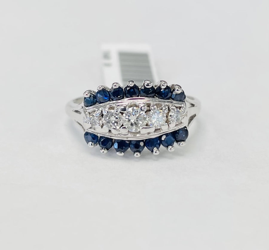Vintage Sapphire And Diamond Cocktail Ring