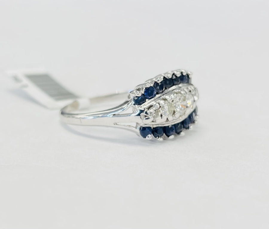 Vintage Sapphire And Diamond Cocktail Ring