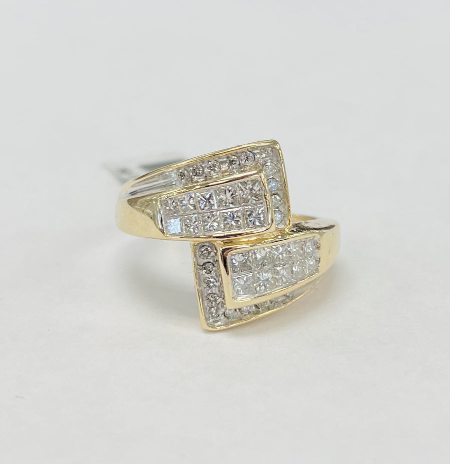 Estate Statement Bypass Diamond Ring