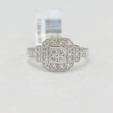 Square Halo Composite Diamond Ring