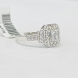 Square Halo Composite Diamond Ring
