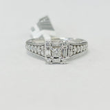 Round And Baghuette Composite Engagement Ring